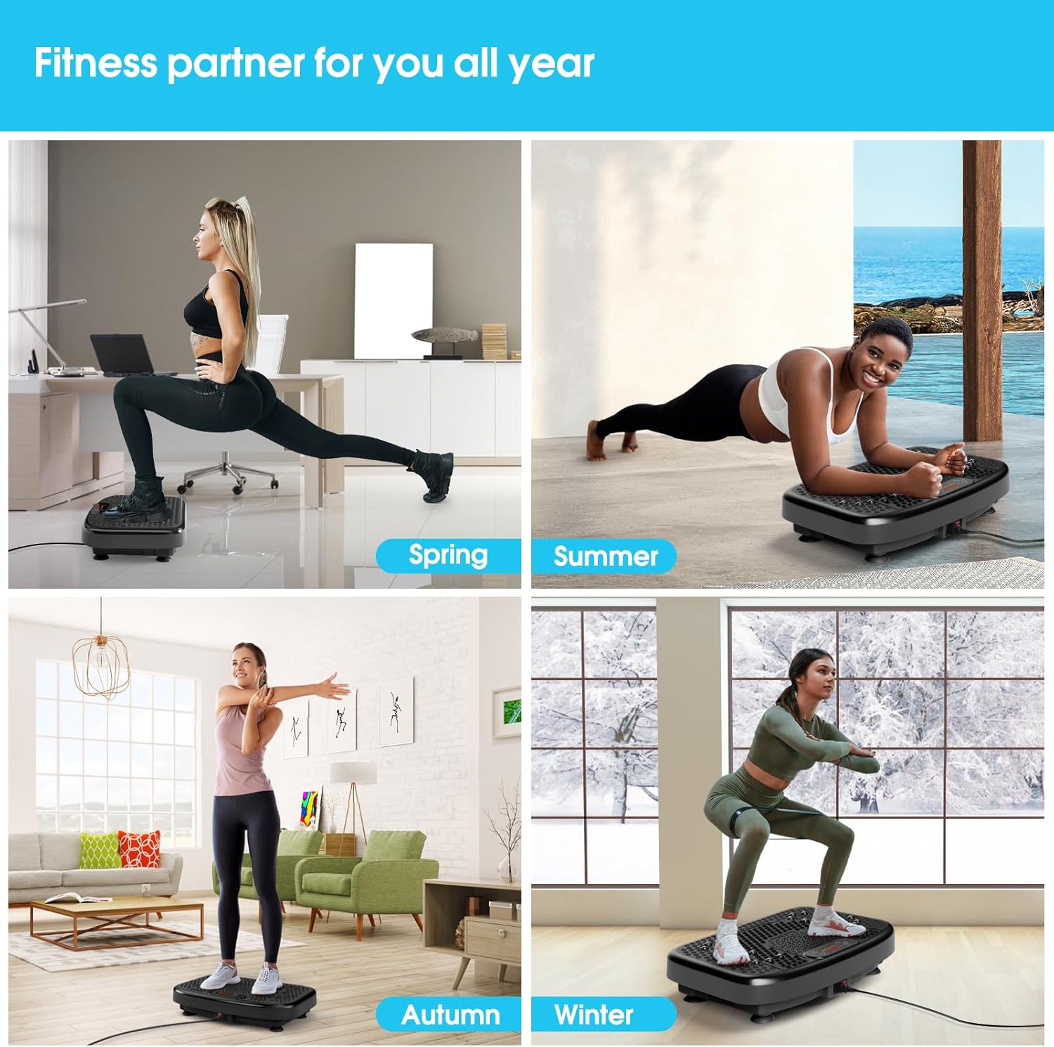 Ultimate Ears Waver Vibration Plate Exercise Machine for Lymphatic Drainage Weight Loss,120 Speed Levels Vibrating Platform with Resistance Bands,Full-Body Workout Equipment for Muscle Activation