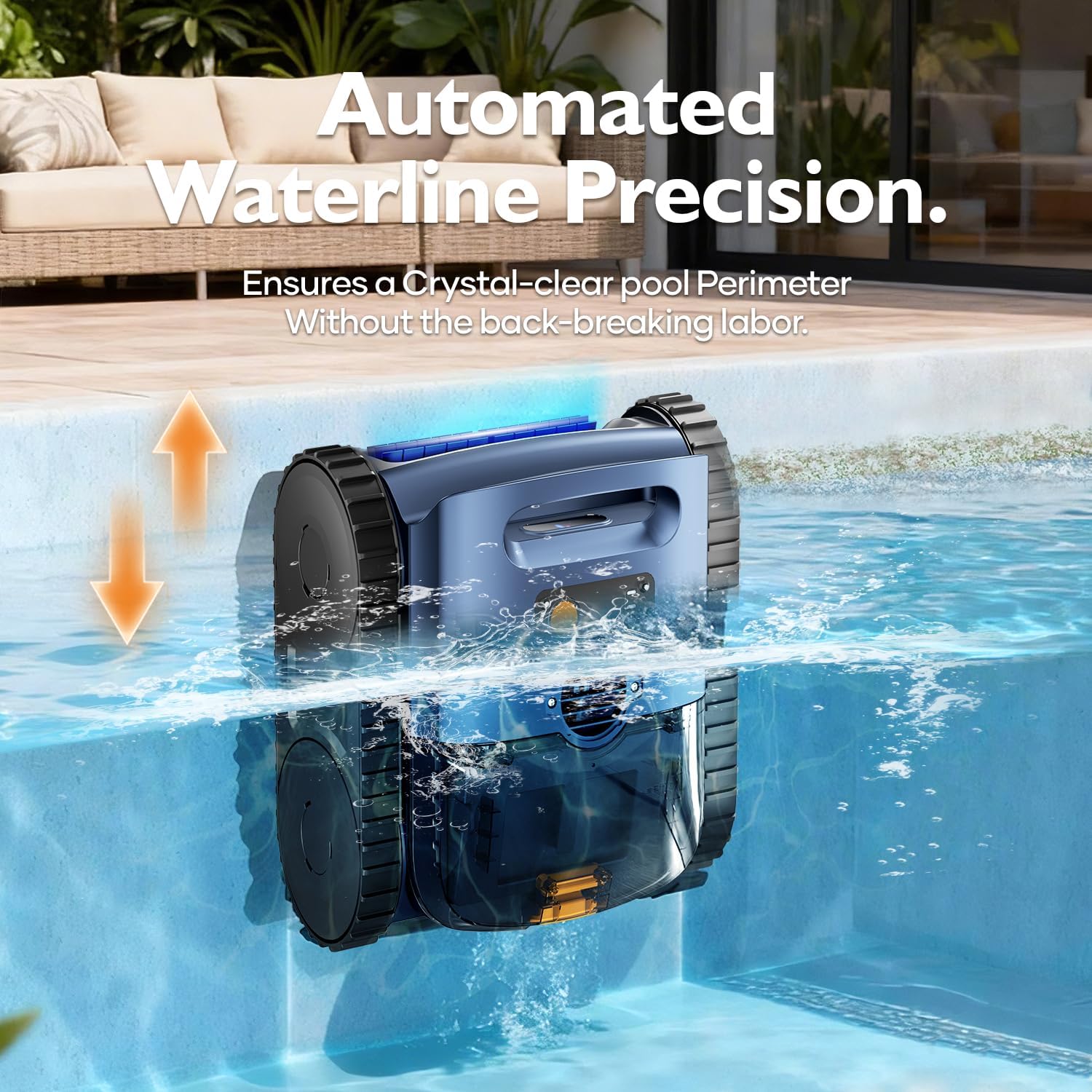 [2026 Release] Automatic Robotic Pool Vacuum for Inground & Above Ground Pools, Wall Climbing Pool Vacuum Cleaner, Cleans Floor, Walls, Waterline, Drain & Skimmer up to 2150 Sq. Ft., 190 Min