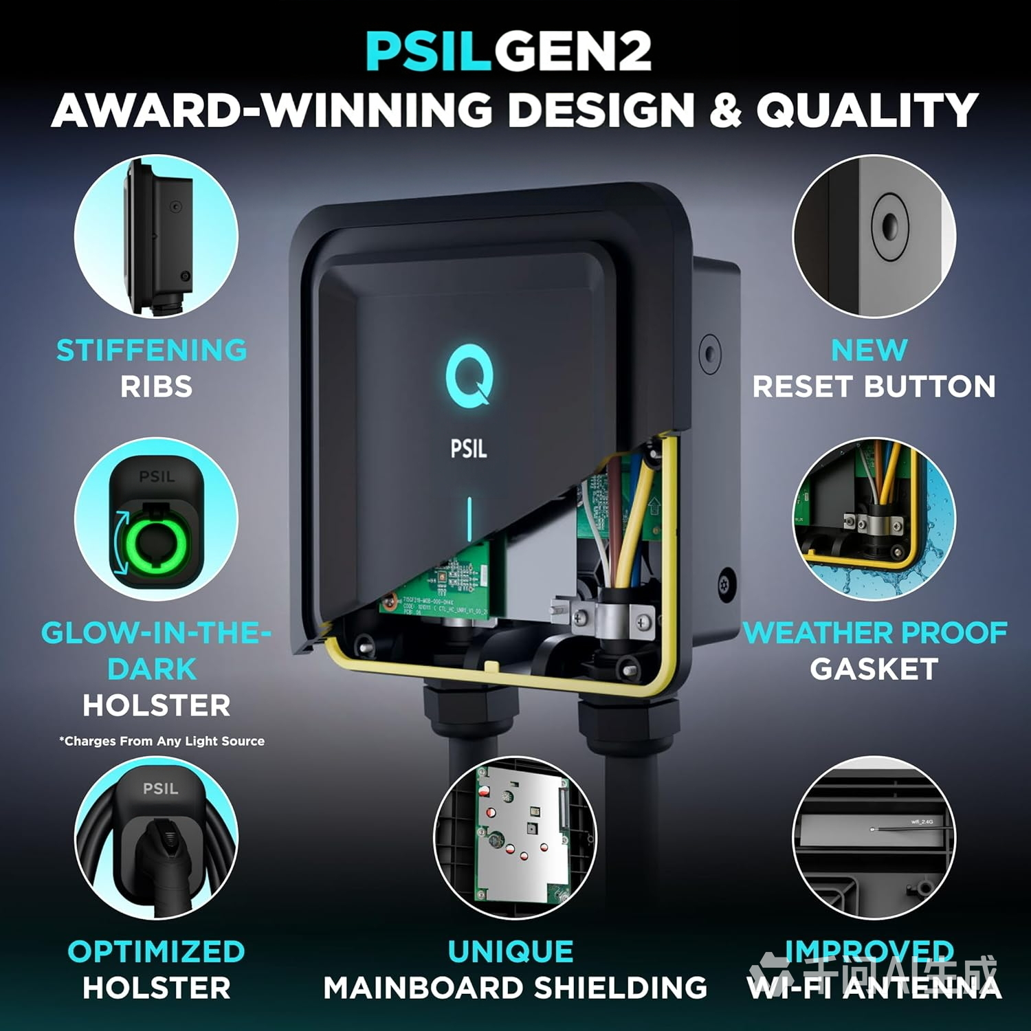 Ultimate Ears Level 2 EV Charger, 40 Amp 240V, J1772 for Non-Tesla EVs, 25ft Cable, WiFi (2.4GHz) Smart App, Weatherproof Indoor/Outdoor (IP66, NEMA 4), UL & ETL Certified, NEMA 14-50 Plug-in, 9.6kW