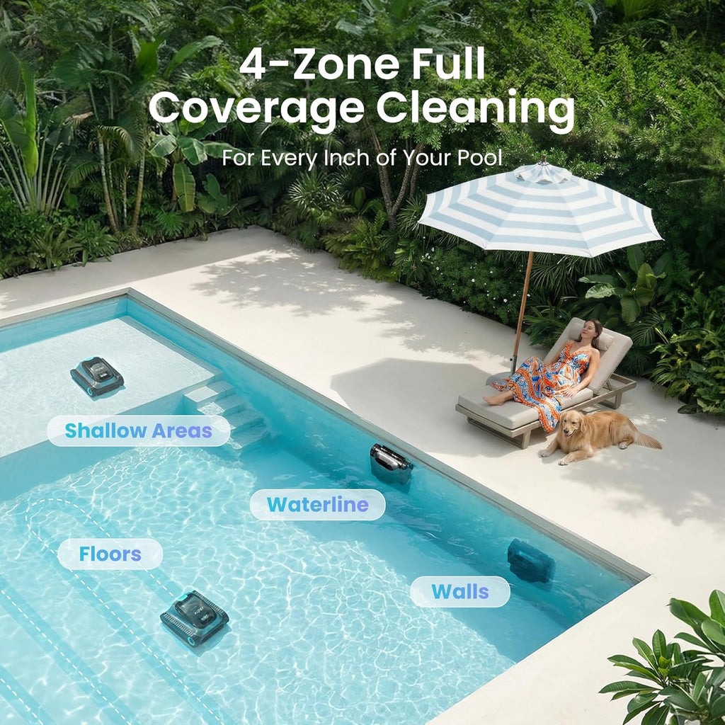 Ultimate Ears Scuba S1 Robotic Pool Cleaner, Wall & Waterline Cleaning, Dual Filtration, Extended 180-Min Battery Life, Smarter Navigation with High-Precision Sensors, App Support, OTA Upgrade
