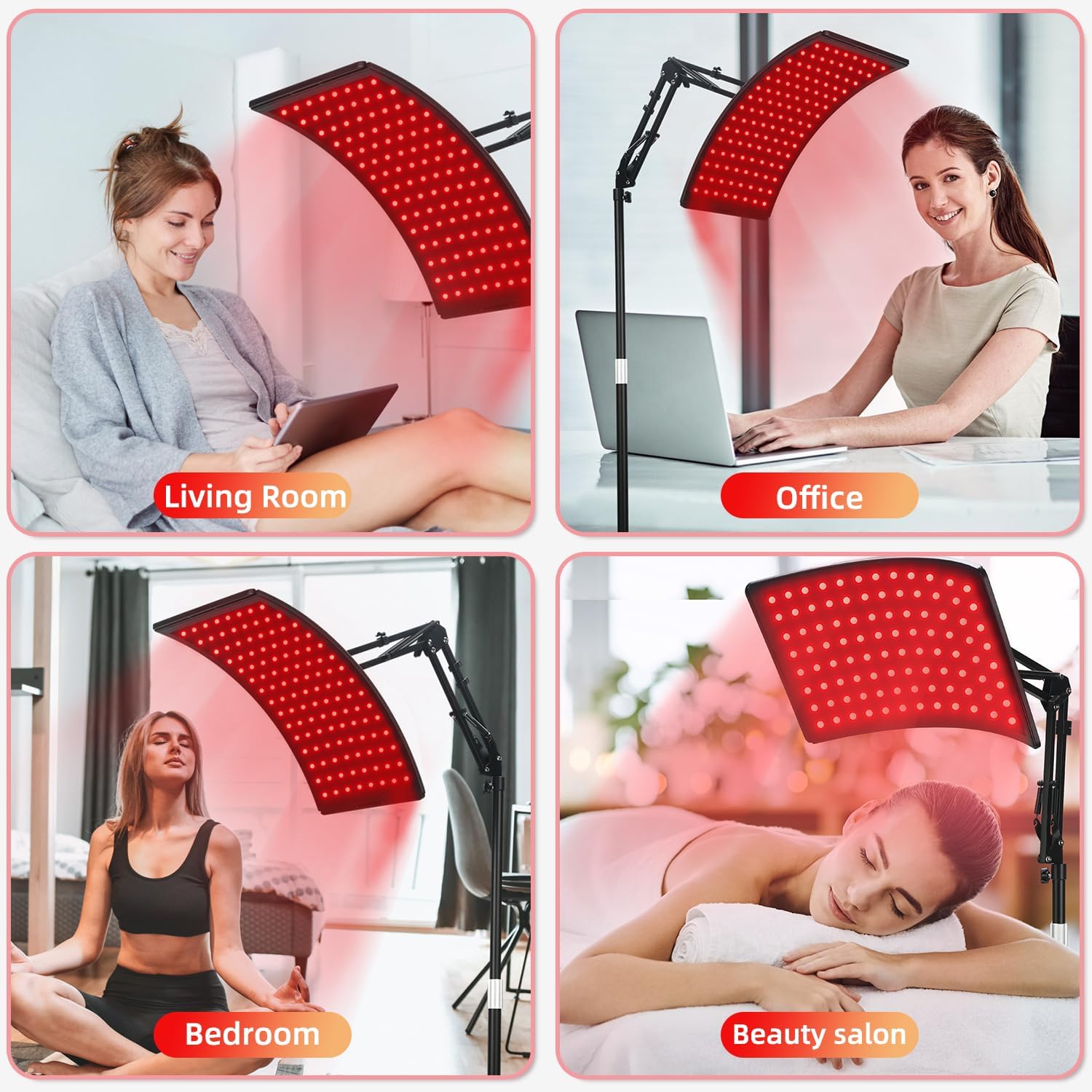 PSIL Red Light Therapy for Face and Body, Red Infrared Light Therapy Lamp with Stand Led 660nm & 850nm Infrared Light Device for Body