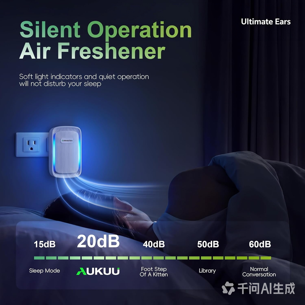 Ultimate Ears Air Ionizers (4 Pack）- Plug In Negative Ion Air Purifiers - Quiet Air Freshener for Home, Bedroom, Office, Basement - Portable Air Purifier Odor, Smoke, Dust, Pet Smell - Mini Air Cleaner White