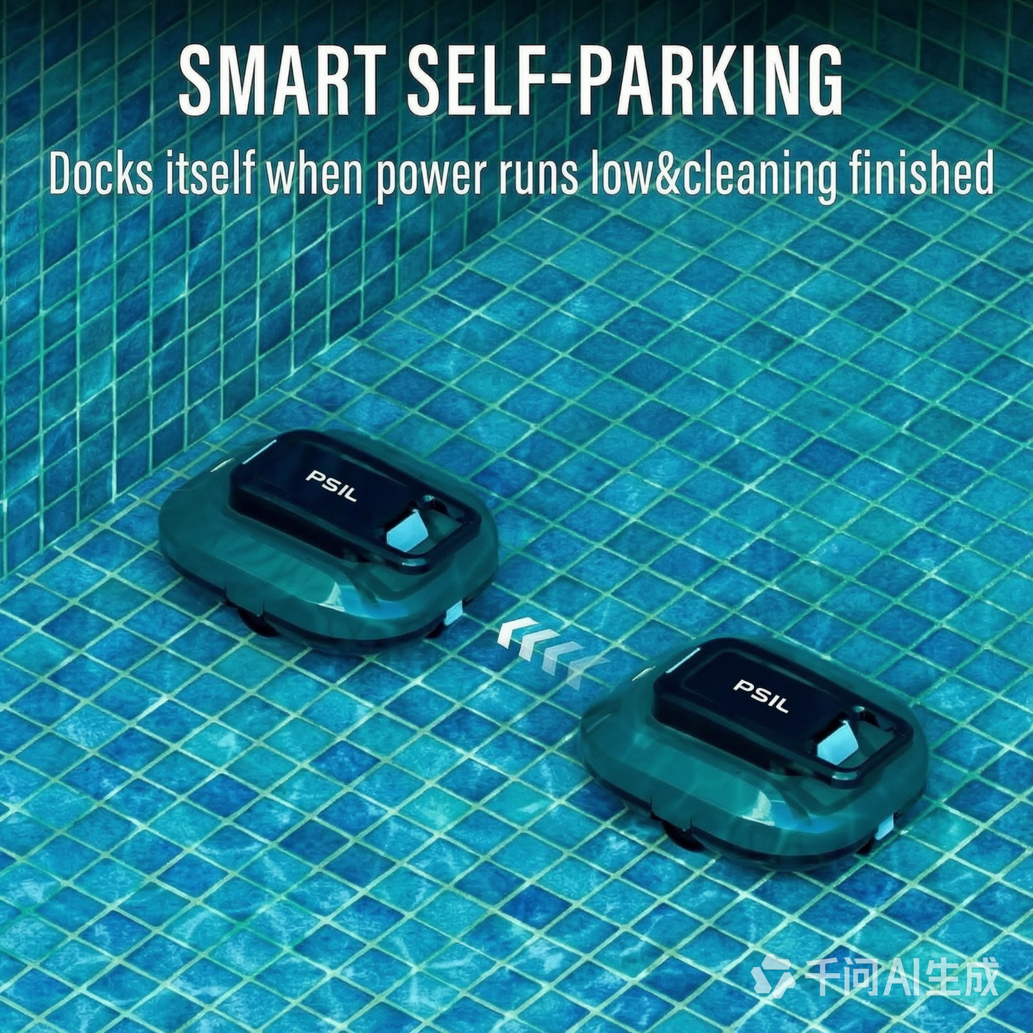 Cordless Robotic Pool Cleaner with Dual high-Efficiency Motors Delivers Strong Suction, Smart Self-Parking,Smart LED Indicator,Pool Vacuum for Above-Ground Flat Pool up to 900 Sq.ft(Gray)