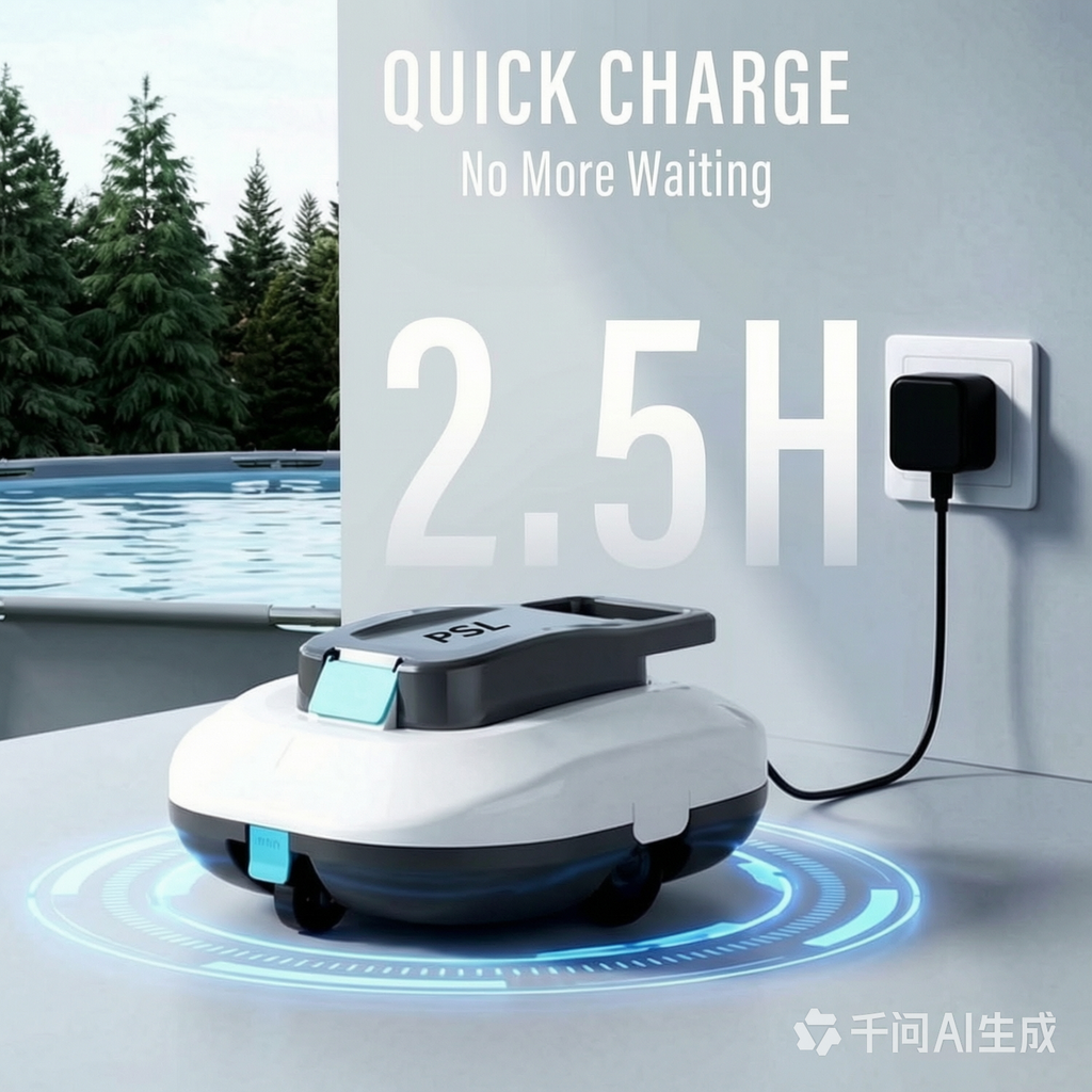 Cordless Robotic Pool Cleaner with Dual high-Efficiency Motors Delivers Strong Suction, Smart Self-Parking,Smart LED Indicator,Pool Vacuum for Above-Ground Flat Pool up to 900 Sq.ft(White)
