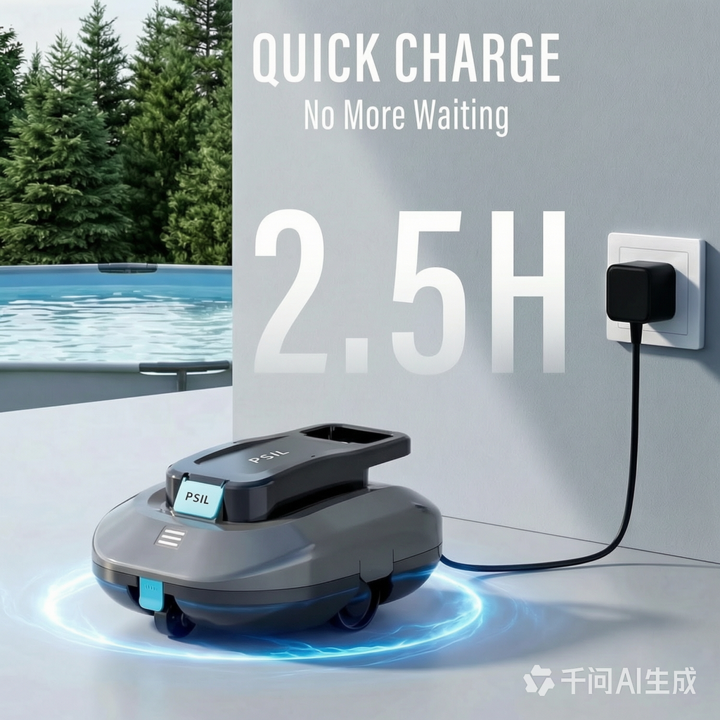 Cordless Robotic Pool Cleaner with Dual high-Efficiency Motors Delivers Strong Suction, Smart Self-Parking,Smart LED Indicator,Pool Vacuum for Above-Ground Flat Pool up to 900 Sq.ft(Gray)