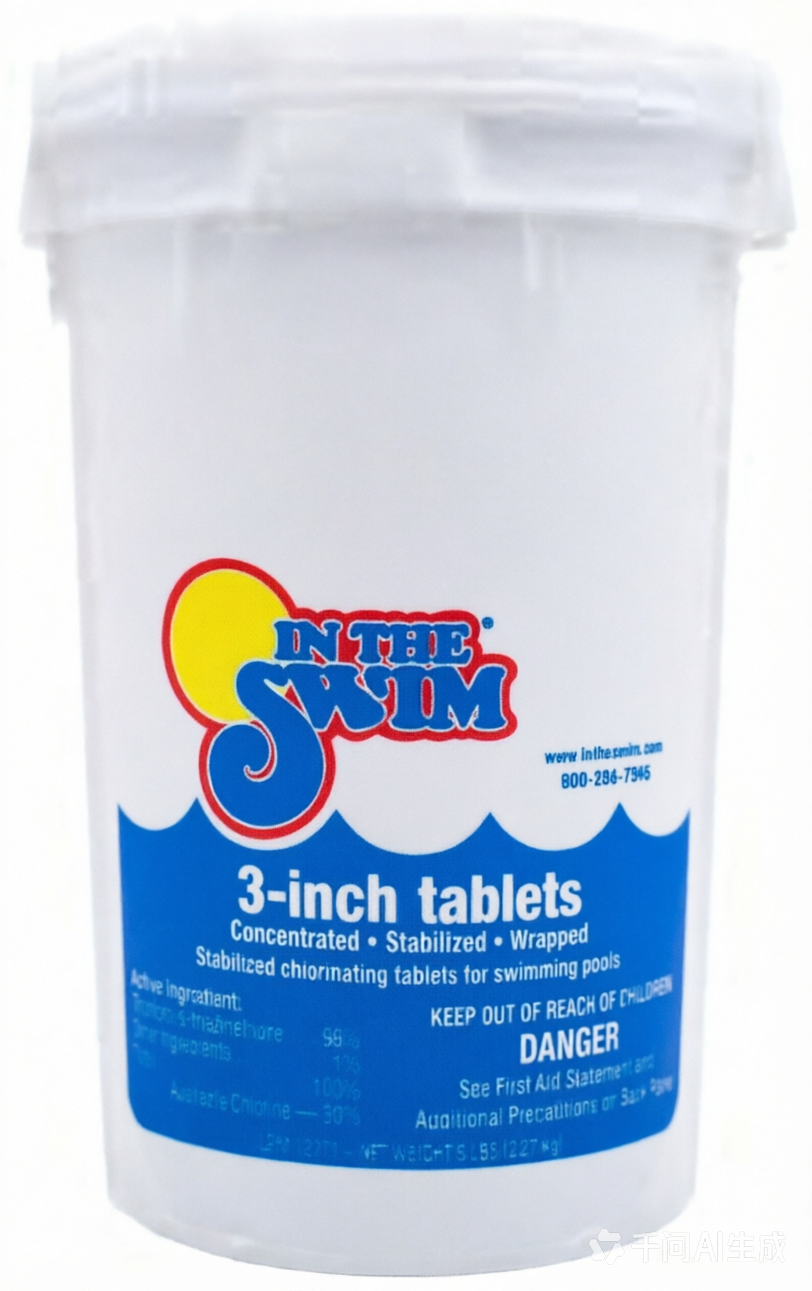 In The Ultimate Ears 3 Inch Stabilized Chlorine Tablets for Sanitizing Swimming Pools - Individually Wrapped, Slow Dissolving - 90% Available Chlorine - Tri-Chlor - 5 Pounds