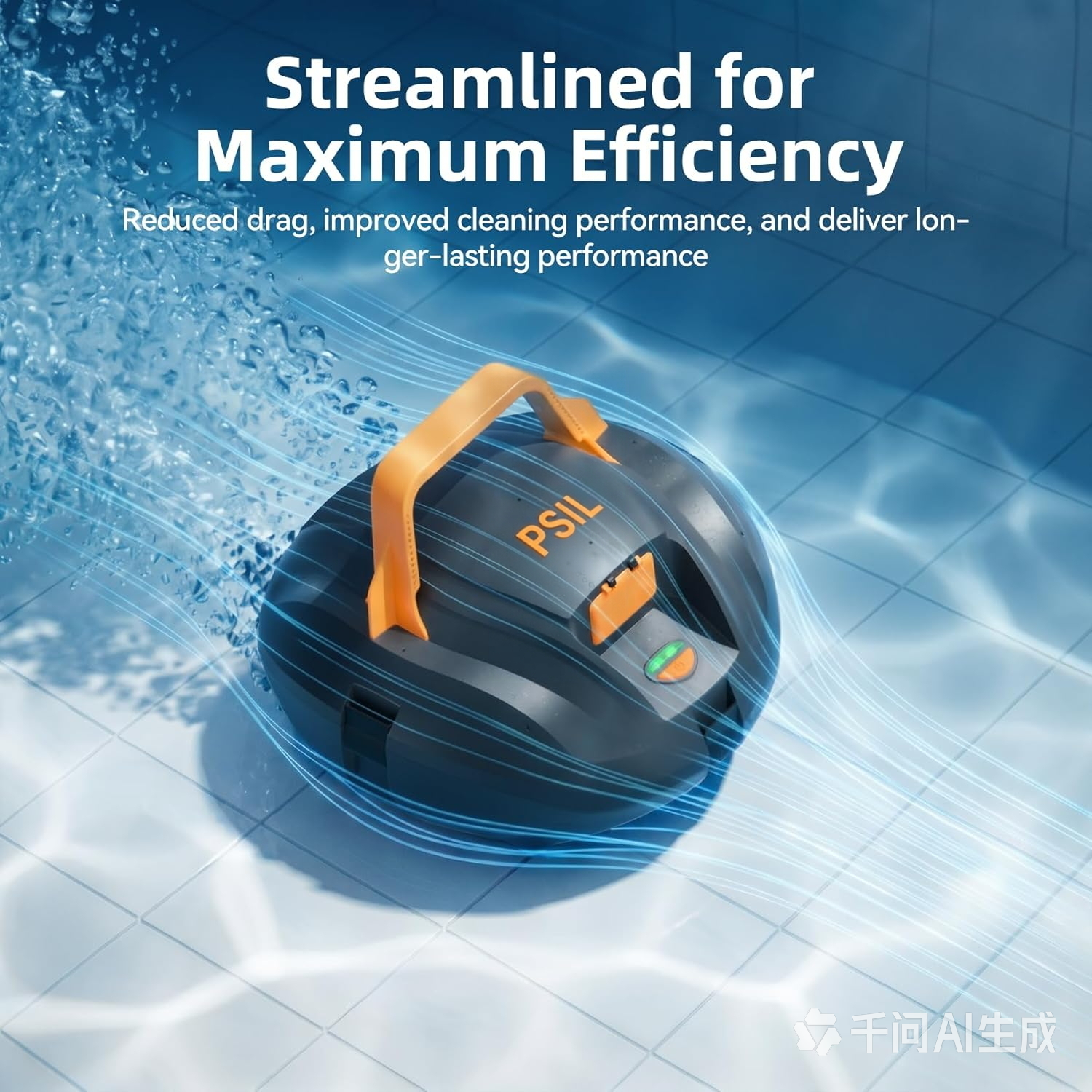 Planet Edge Pool Vacuum for Above Ground Pool, 120-Min Runtime, Powerful Dual-Motor, Adjustable Cleaning Path, Cordless Robotic Pool Cleaner for Flat Pools Up to 850 Sq.ft, Deep Grey
