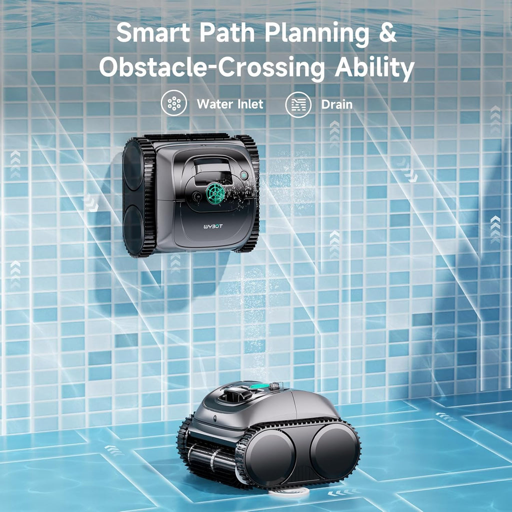 PSIL 2026 Upgrade C1 Cordless Robotic Pool Vacuum for Inground Pools, Above Ground Smart Pool Cleaner 4-in-1 Wall & Waterline Cleaning Up to 1,621 sq.ft, 150mins App Conrol Navigation, Gray Green