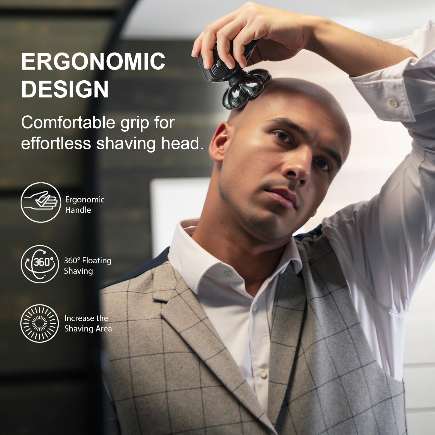 PSIL Head Shavers for Bald Men: 𝟕𝐃 𝐅𝐥𝐨𝐚𝐭𝐢𝐧𝐠 Electric Razor with Magnetic Removable Head, IPX7 Waterproof Wet or Dry Shaver, LED Display & Type-C Fast Charging 𝐟𝐨𝐫 𝐅𝐚𝐭𝐡𝐞𝐫'𝐬 𝐃𝐚𝐲