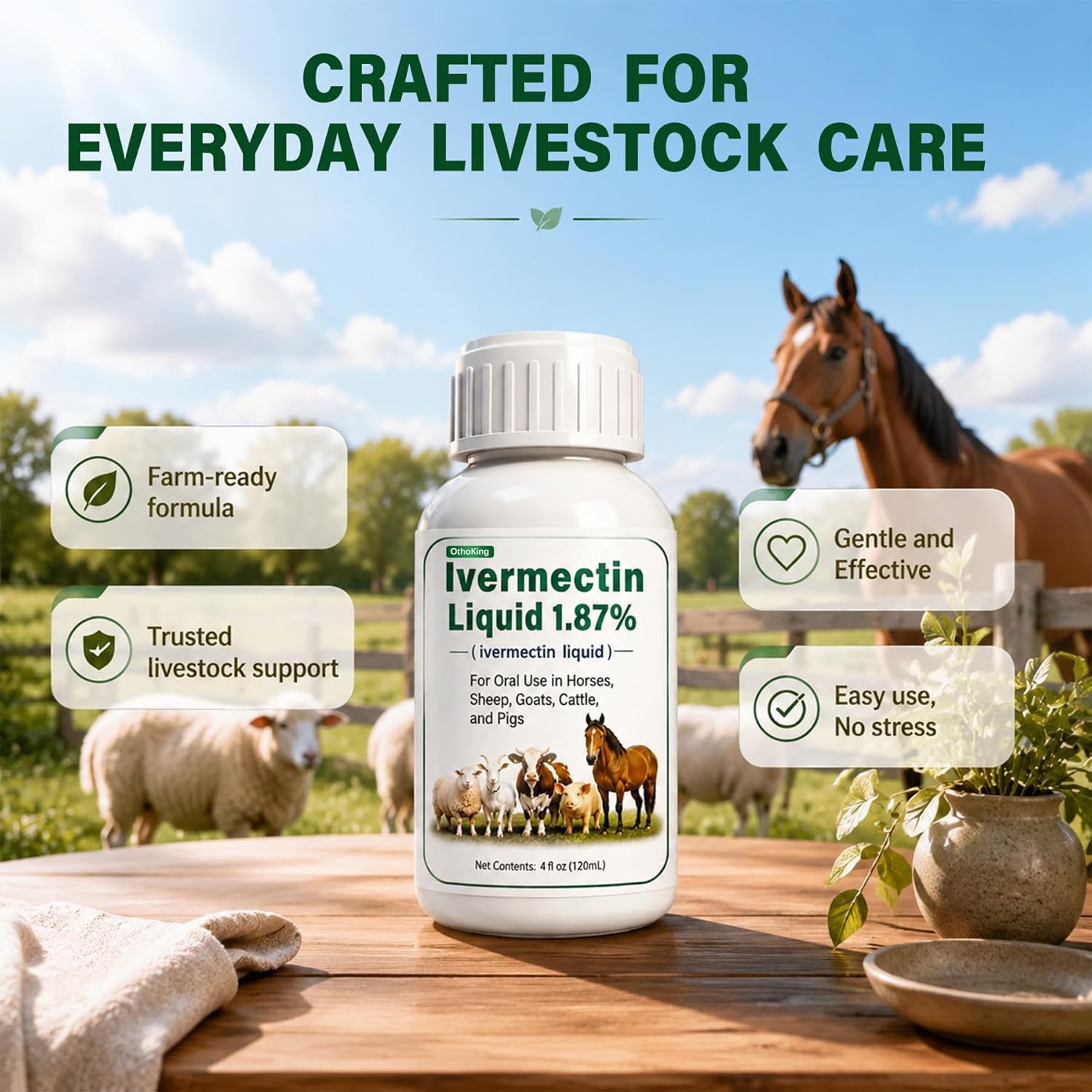 Iver-mectin Liquid for Horse, Maintain General Well-Being & Vitality