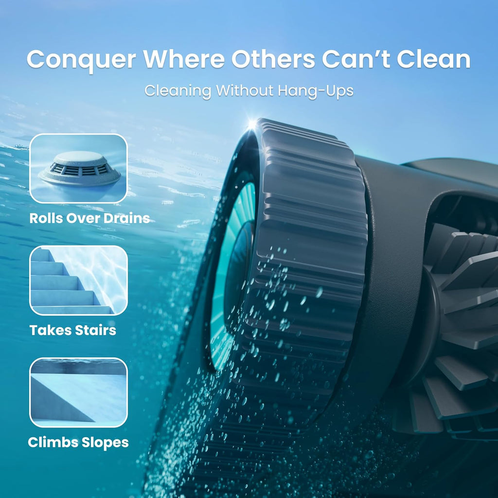 Ultimate Ears Scuba S1 Robotic Pool Cleaner, Wall & Waterline Cleaning, Dual Filtration, Extended 180-Min Battery Life, Smarter Navigation with High-Precision Sensors, App Support, OTA Upgrade