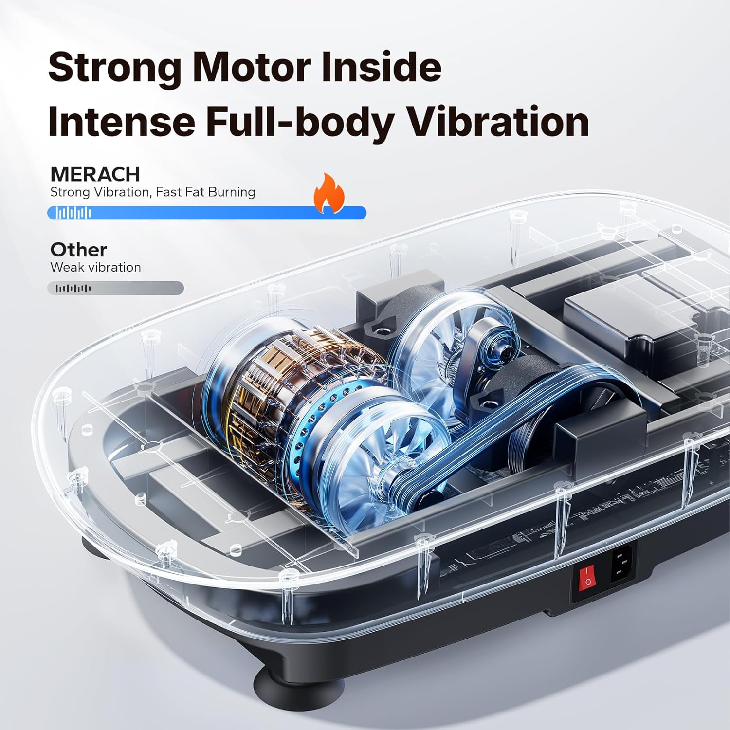 Ultimate Ears Vibration Plate Exercise Machine, Curved Vibration Plate for Lymphatic Drainage Weight Loss, Vibrating Plate with Real-Time Calorie Tracking on LED Display, Workout Equipment for Home Women Men