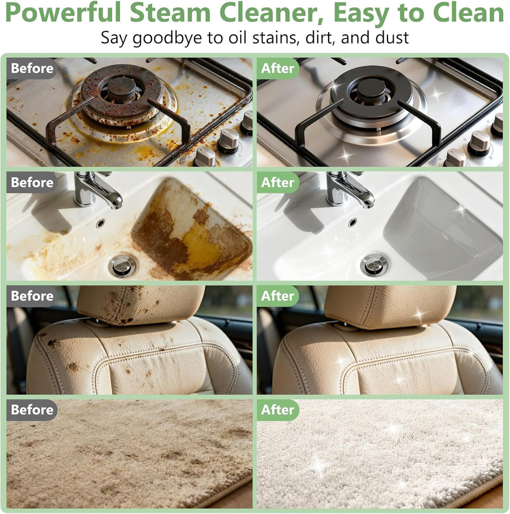 Ultimate Ears Steam Cleaner, Portable Steamer for Cleaning with 16pcs Accessories, 6-Level Adjustable and 15s Heat-Up, Handheld Steam Cleaner for Home, Tile, Dirt, Grout, Grease, Car Detailing