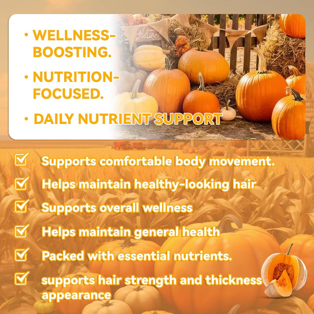 Pumpkin Seed Oil, Pumpkin Seed Oil Capsules with Saw Palmetto | 3000mg Cold Pressed | for Hair Growth - Non-GMO - 180 Softgels