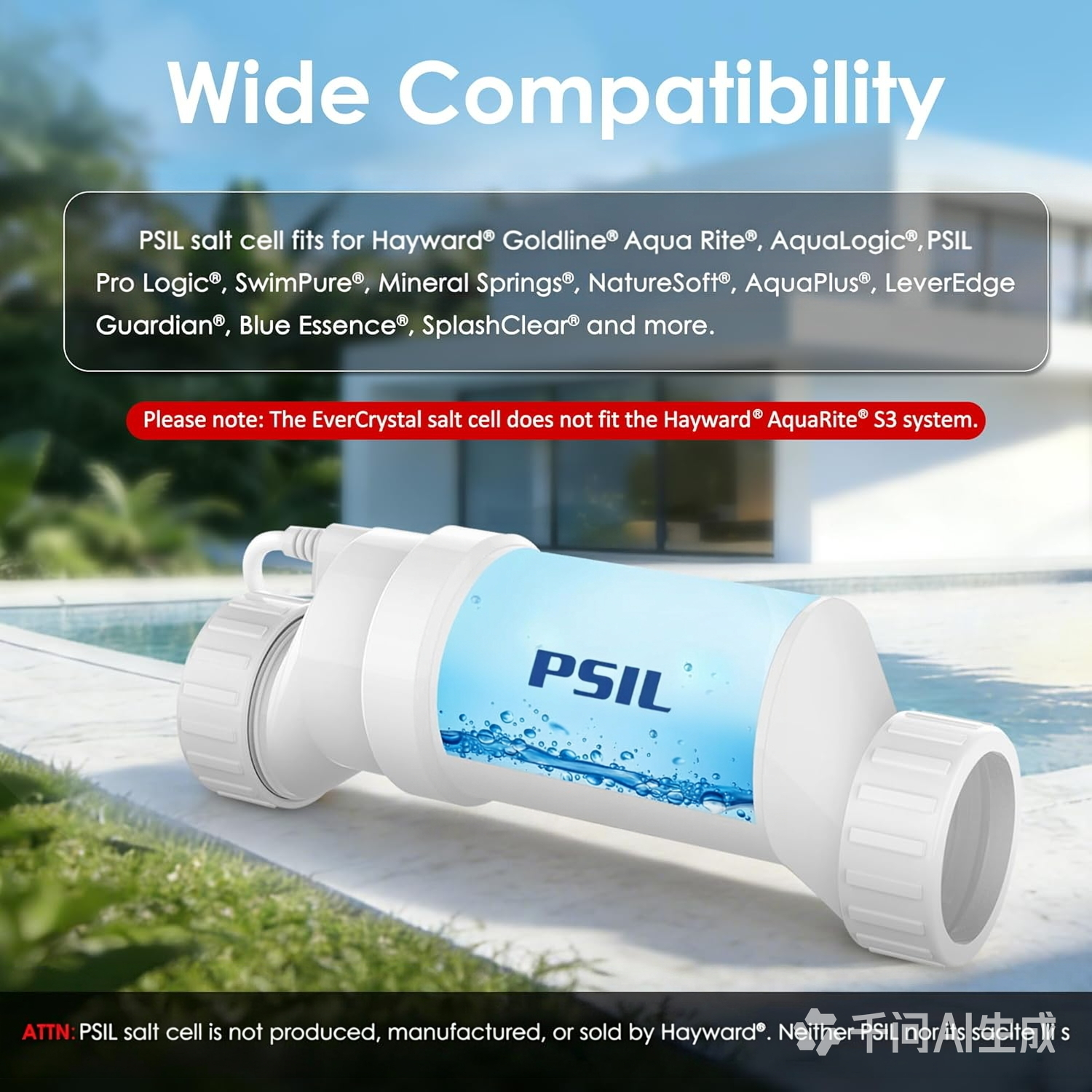 Ultimate Ears Salt Cell for Pool, Fits for Hayward Salt Cell T-15, Chlorine Generator Cell for Salt Water Pool, Up to 40,000 Gallon In-Ground Swimming Pools, 2-Year Warranty