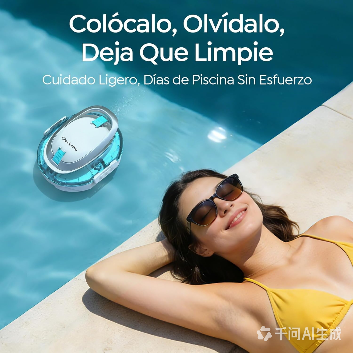 CharJenPro S2 Robot Piscina,Doble Filtración,Robot Limpiafondos Piscina Sin Cable,Doble Motor,90 Minutos de Limpieza,Carga en 2.5h