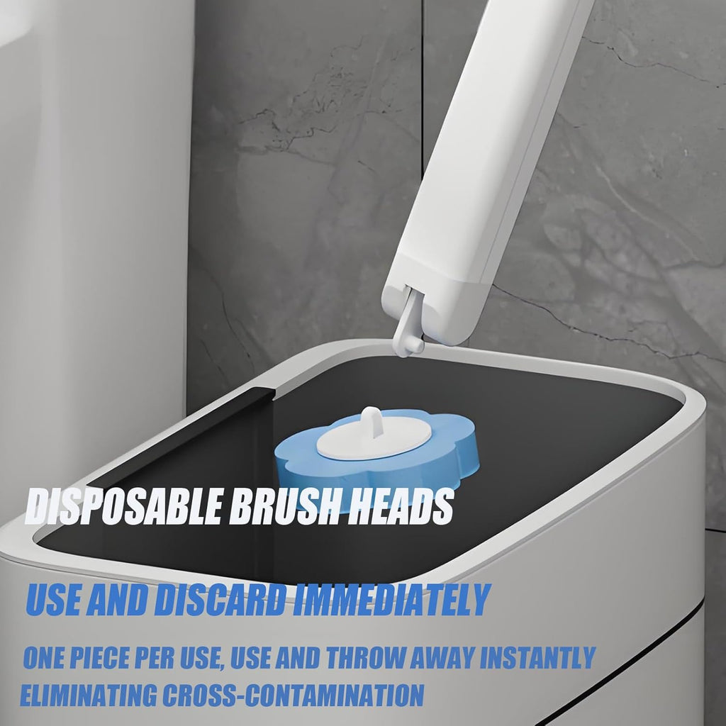 PSIL Disposable Brush with Holder & Refill Heads - Hygienic Sanitary Toilet Cleaner for Easy Cleaning, Streak-Free Fresh Bathroom, No Mess Disposable Toilet Bowl (1, Refill (36 pcs))