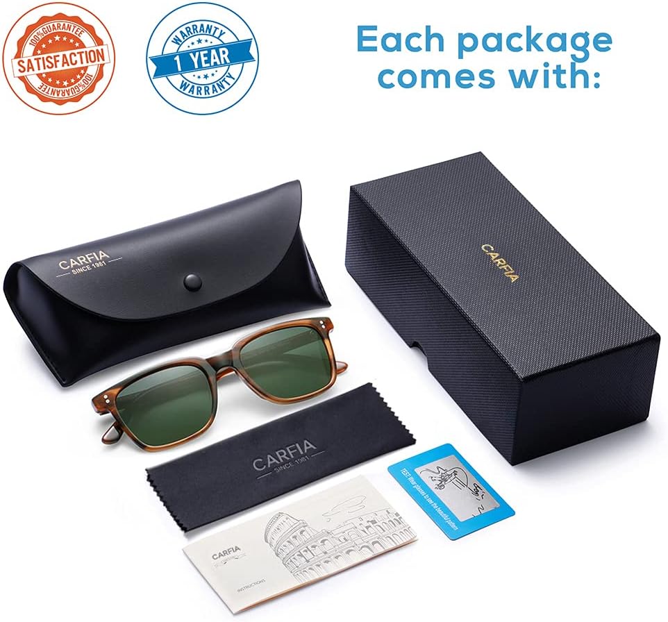 CharJenPro Polarized Men's Sunglasses UV400 Protection for Driving Fishing Cool Man Acetate Shades CA5354