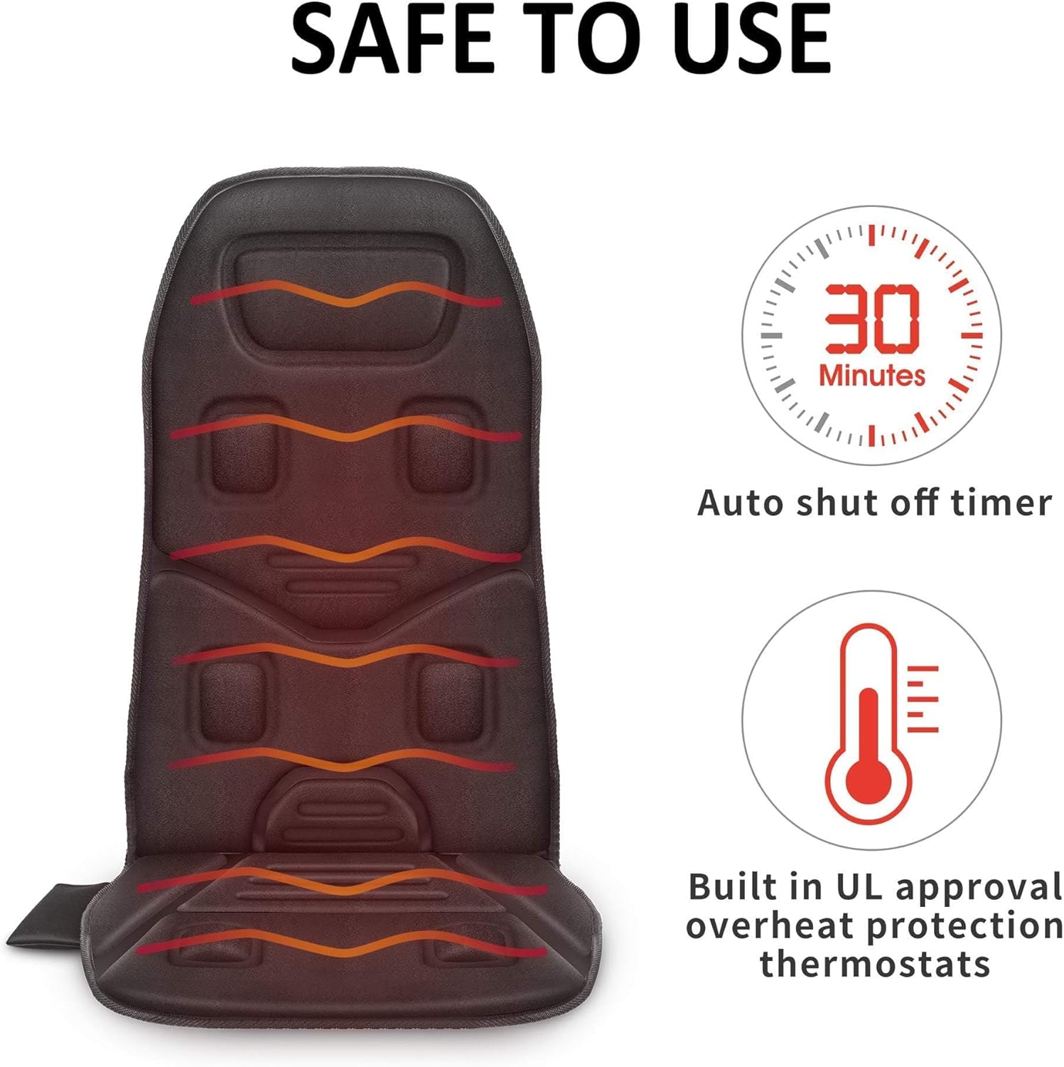 Ultimate Ears Vibration Back Massager Seat Cushion with Heat,Father Day Dad Gifts for Men,10 Motors Massage Chair Pad,Chair Massager for Pain Relief at Office/Home, Father Day Gift