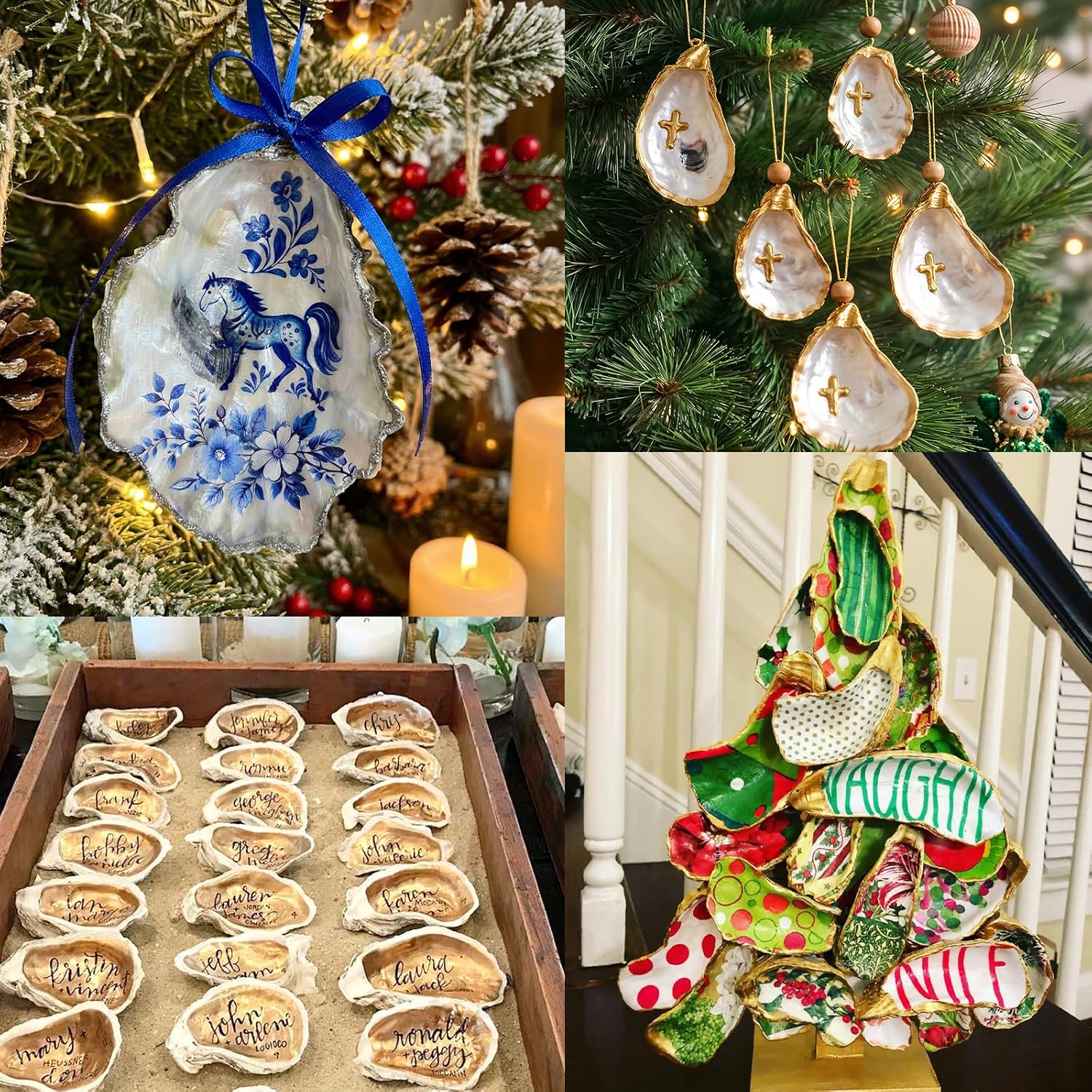 Ultimate Ears 30Pcs 4-5 Inch Concave Large Oyster Shells for Crafts, Cleaned Natural Big Oyster Shells for Decoupage Baking Vase Filler Jewelry Dish Wedding DIY Decor Coastal Christmas Seashells Art