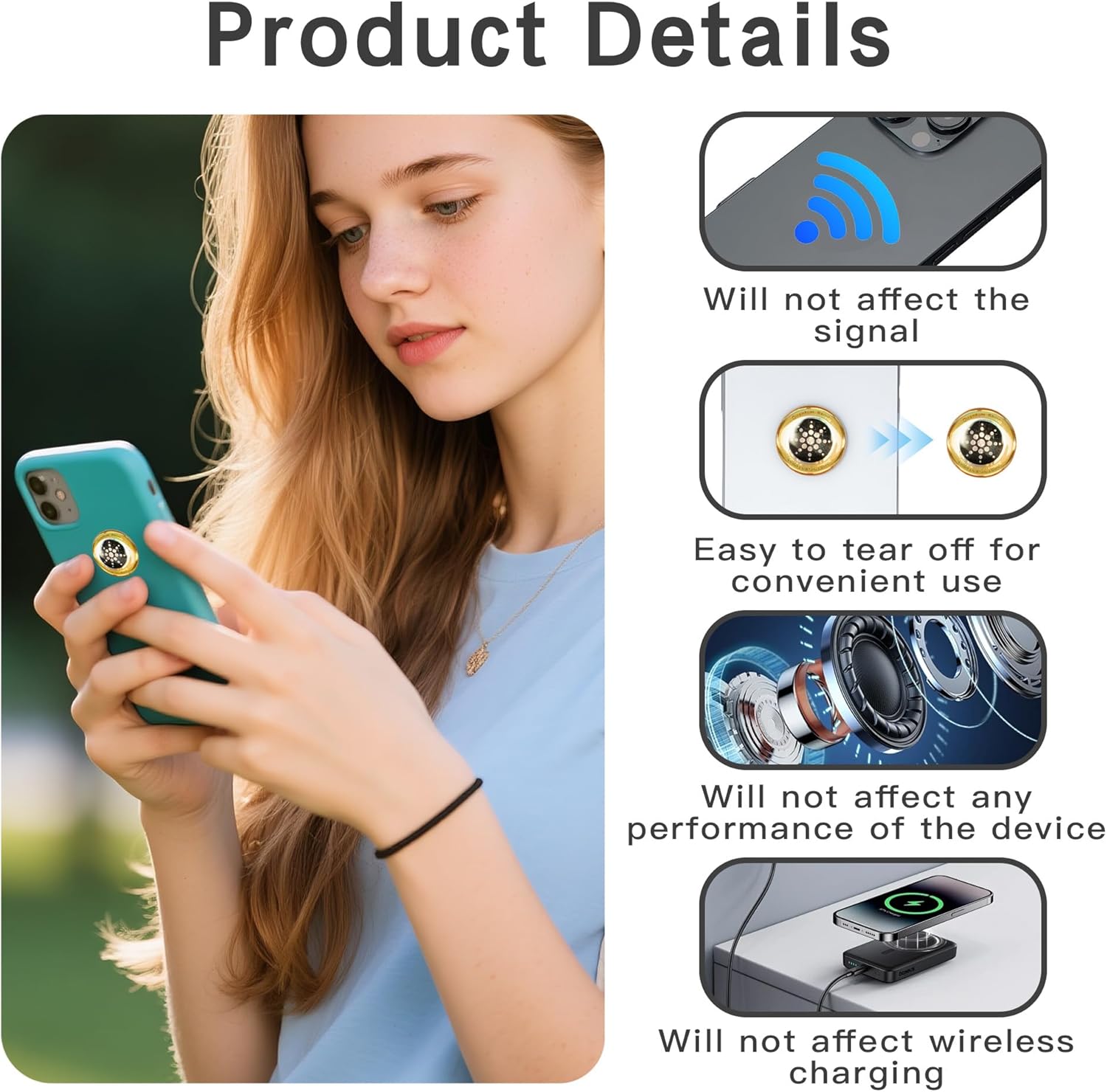 Ultimate Ears EMF Stickers Blocker Neutralize Shield Protection from Cell Phones cased and Electronic Devices WiFi 5G Tablets Laptops Computers Monitors (6Pcs Golden)