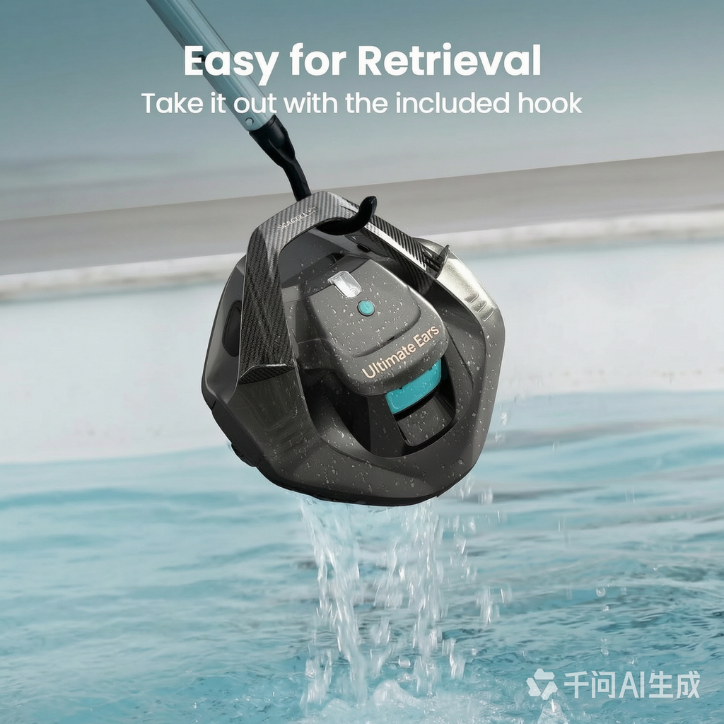 Ultimate Ears Seagull SE 2025 Cordless Robotic Pool Vacuum with 1200GPH Strong Suction, Lasts 90 Mins Runtime, LED Indicator,Pool Vacuum for Above-Ground Pool up to 40 Feet, Grey & Teal