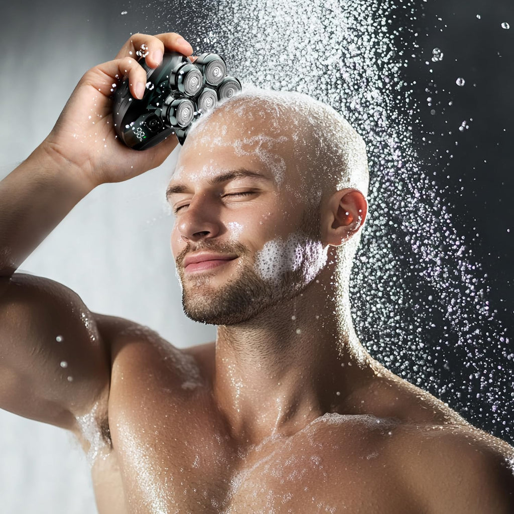 PSIL Head Shavers for Bald Men: 𝟕𝐃 𝐅𝐥𝐨𝐚𝐭𝐢𝐧𝐠 Electric Razor with Magnetic Removable Head, IPX7 Waterproof Wet or Dry Shaver, LED Display & Type-C Fast Charging 𝐟𝐨𝐫 𝐅𝐚𝐭𝐡𝐞𝐫'𝐬 𝐃𝐚𝐲