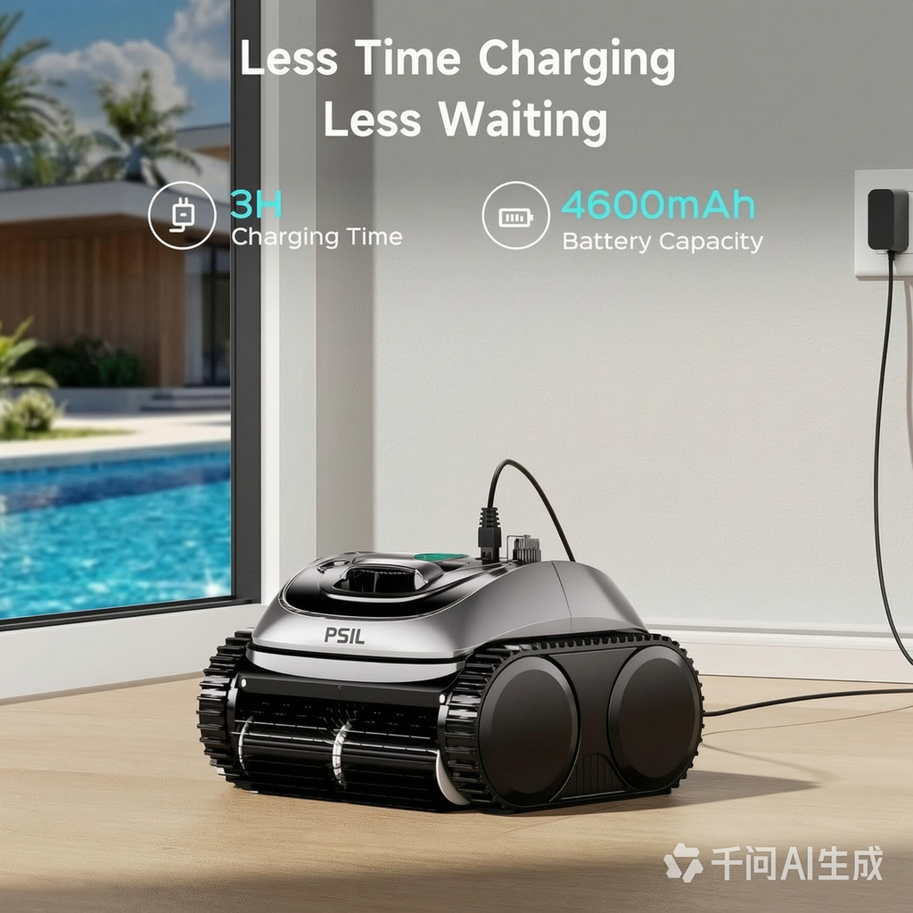 PSIL 2026 Upgrade C1 Cordless Robotic Pool Vacuum for Inground Pools, Above Ground Smart Pool Cleaner 4-in-1 Wall & Waterline Cleaning Up to 1,621 sq.ft, 150mins App Conrol Navigation, Gray Green