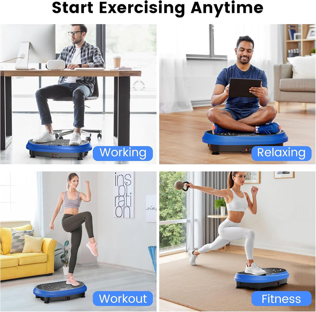Ultimate Ears Vibration Plate Exercise Machine, Vibrating Fitness Platform for Lymphatic Drainage, Full Body Shaker Workout Equipment, Bluetooth Power Shaping Vibrate Plate, Board Sport for Home Exercise Gym, Blue