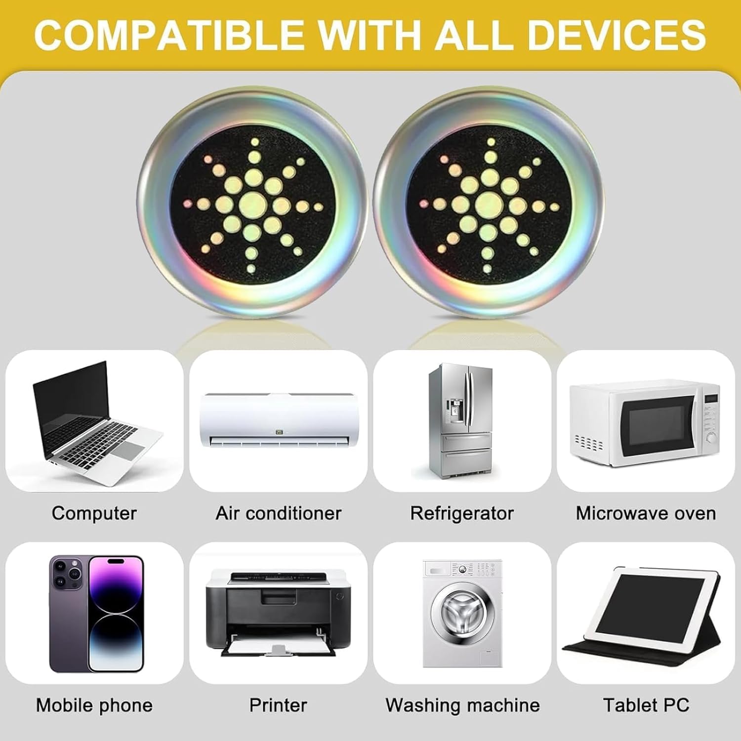 EMF Stickers Blocker Neutralize Shield Protection for Cell Phones cased and Electronic Devices WiFi 5G Tablets Laptops Computers TV Monitors (6 Pcs Sliver)-Ultimate Ears