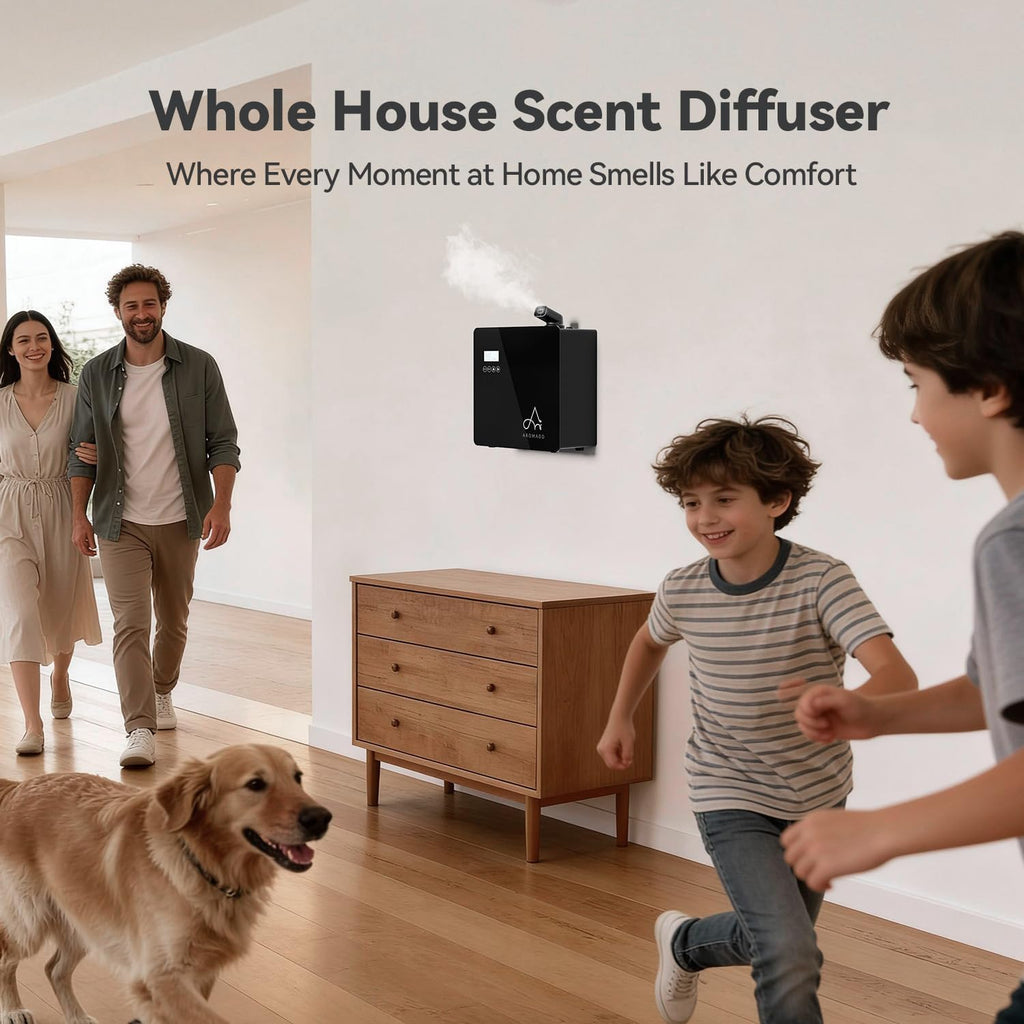 Ultimate Ears 2025 Upgraded 3500 Sq.Ft Smart Scent Diffuser - HVAC System, Whole House Aroma & Hotel Collection Diffuser, Waterless Essential Oil Diffuser for Home Large Room, Cold Air Tech, 600mL (Black)