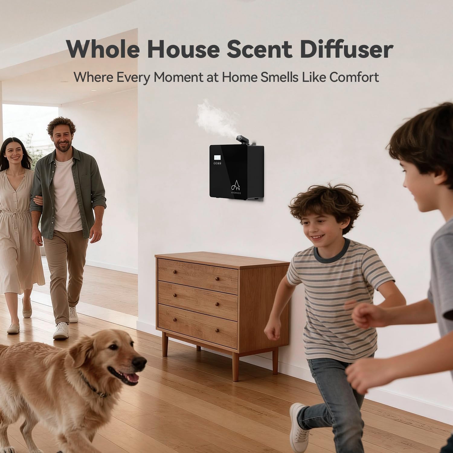 Ultimate Ears 2025 Upgraded 3500 Sq.Ft Smart Scent Diffuser - HVAC System, Whole House Aroma & Hotel Collection Diffuser, Waterless Essential Oil Diffuser for Home Large Room, Cold Air Tech, 600mL (Black)