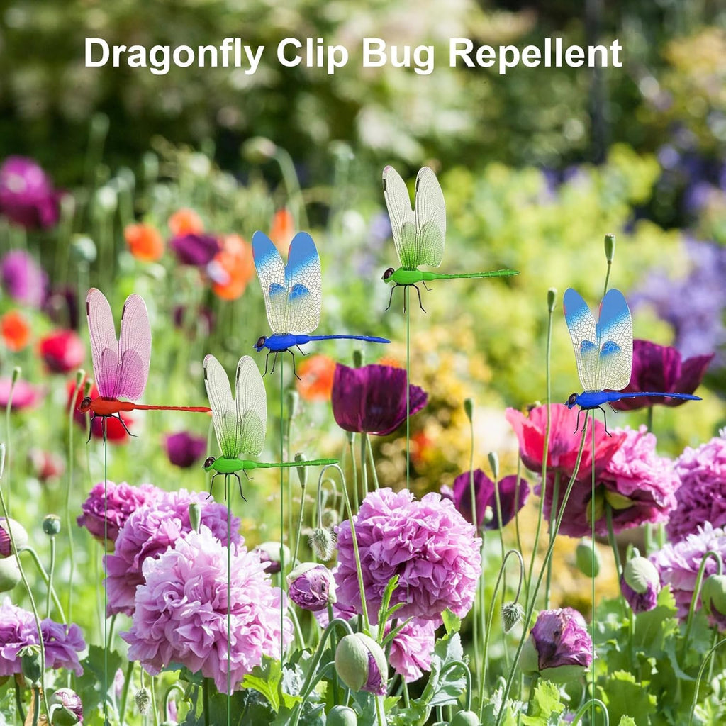 9 PCS Dragon Fly Clips for Bugs Repellent, Dragonfly Clip Bug Repellent, Dragonfly Clips to Keep Bugs Away for Garden Stakes Decor Yard Ornaments for Hat & Horse, Fly Scare Devices for Indoor Outdoor