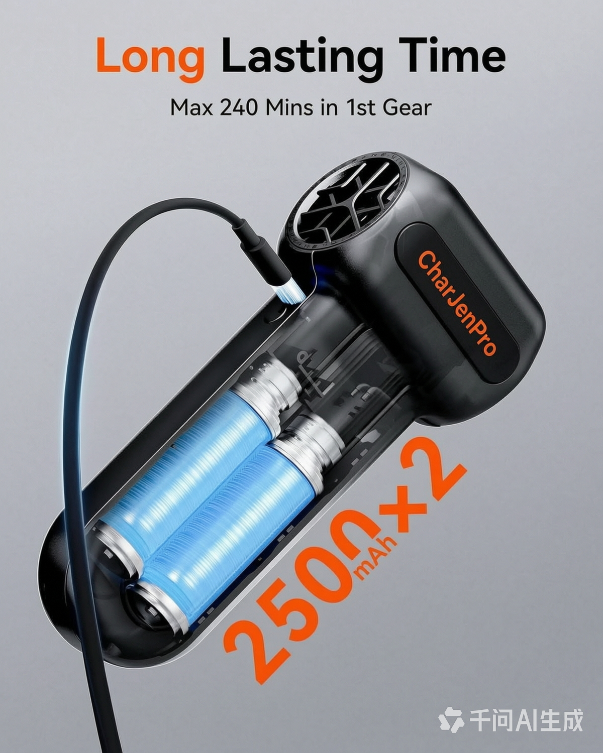 CharJenPro MF60&MF70 Compressed Air Duster-110000RPM Super Power Electric Air Duster, 3-Speed Adjustable Rechargeable Cordless Air Blower with Fast Charging for PC Keyboard Cleaning, Car, Home (Black)