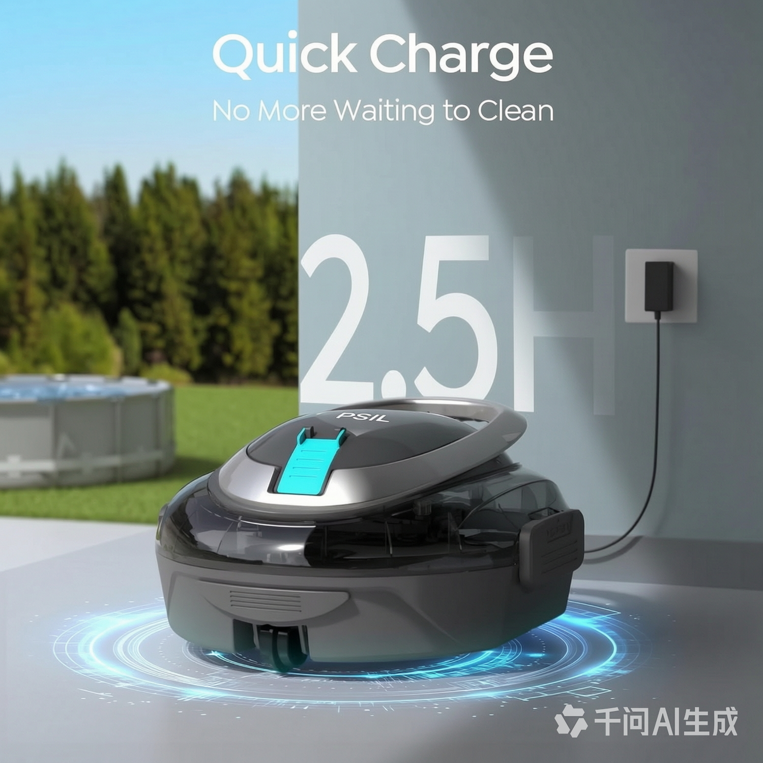 [2026 New] PSIL  S2 Robotic Pool Cleaner – Dual-Layer Filtration, 90-Min Runtime, Powerful Cordless Pool Vacuum for Above-Ground & Flat Pools, Efficient Debris Removal & Auto-Parking Design