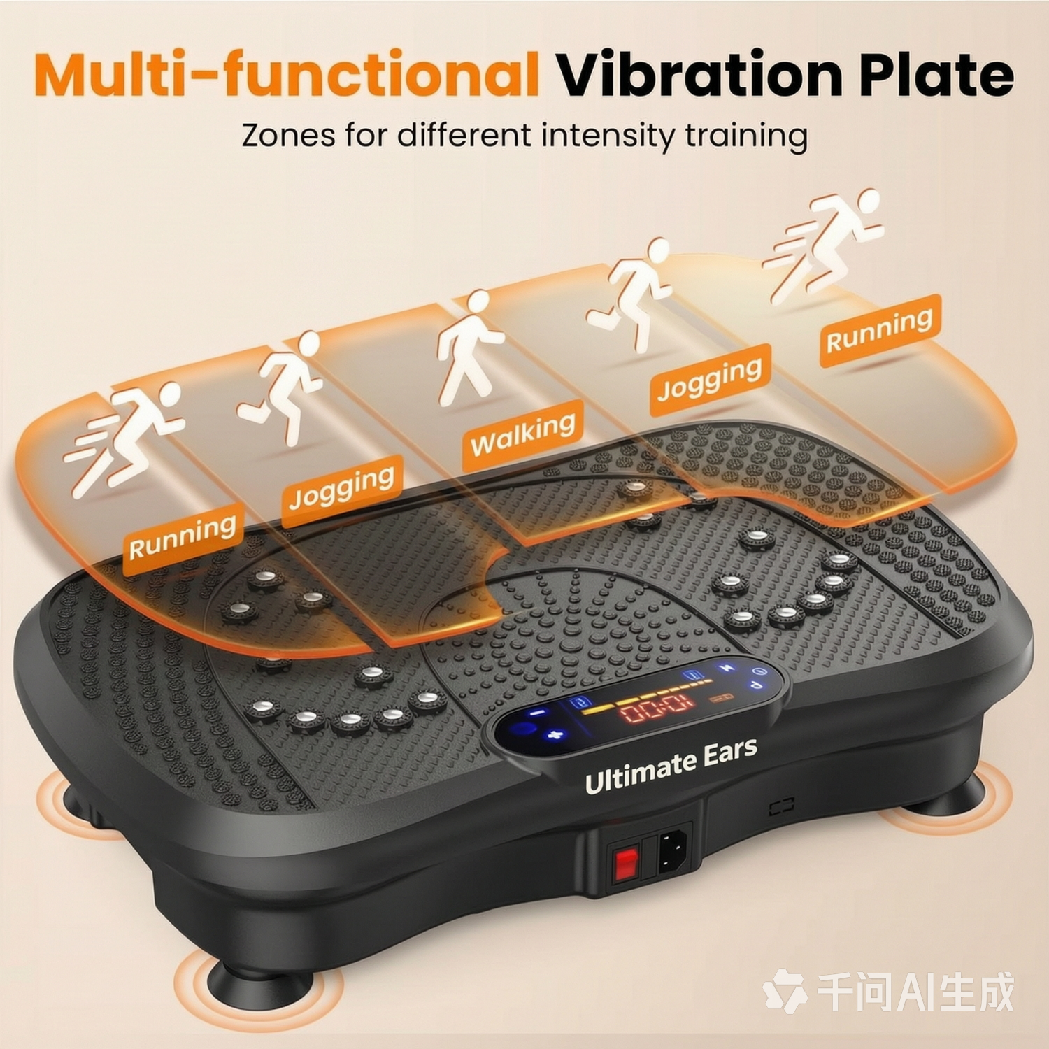 Ultimate Ears Vibration Plate Fitness Platform Exercise Machine Vibrating Shaking Full Body Shaker Workout Vibrate Stand Shake Board Sport for Weight Loss Fat Burner for Gym Home Office