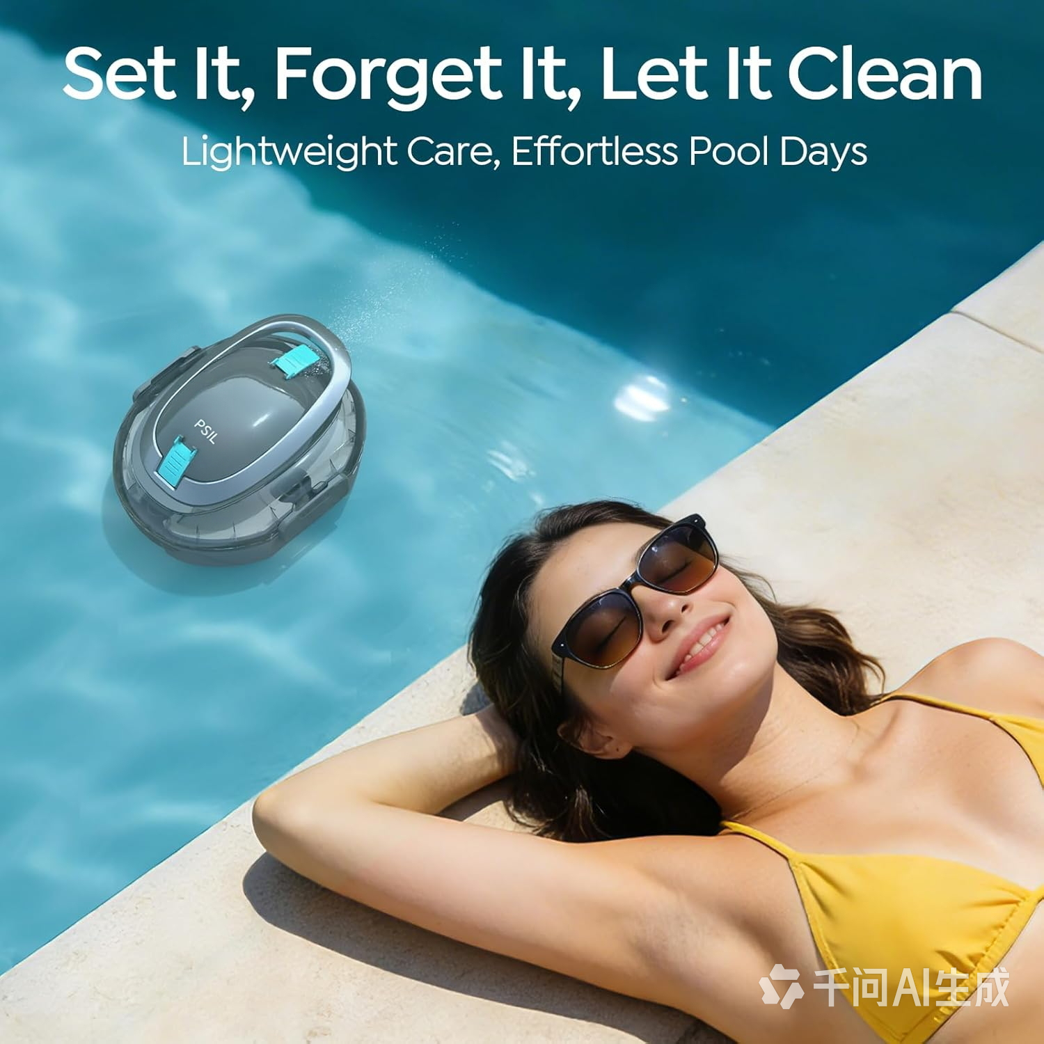 [2026 New] PSIL  S2 Robotic Pool Cleaner – Dual-Layer Filtration, 90-Min Runtime, Powerful Cordless Pool Vacuum for Above-Ground & Flat Pools, Efficient Debris Removal & Auto-Parking Design