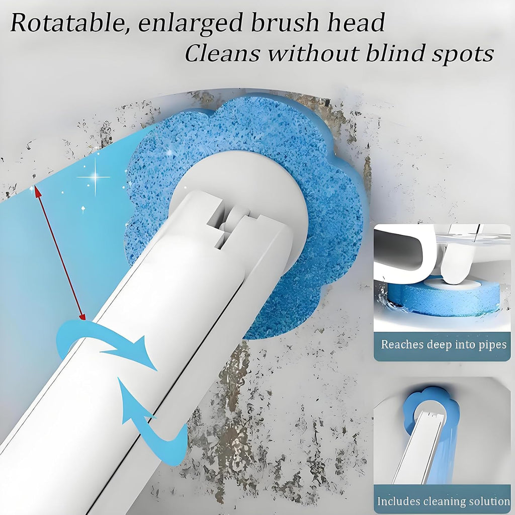 PSIL Disposable Brush with Holder & Refill Heads - Hygienic Sanitary Toilet Cleaner for Easy Cleaning, Streak-Free Fresh Bathroom, No Mess Disposable Toilet Bowl (1, Refill (36 pcs))