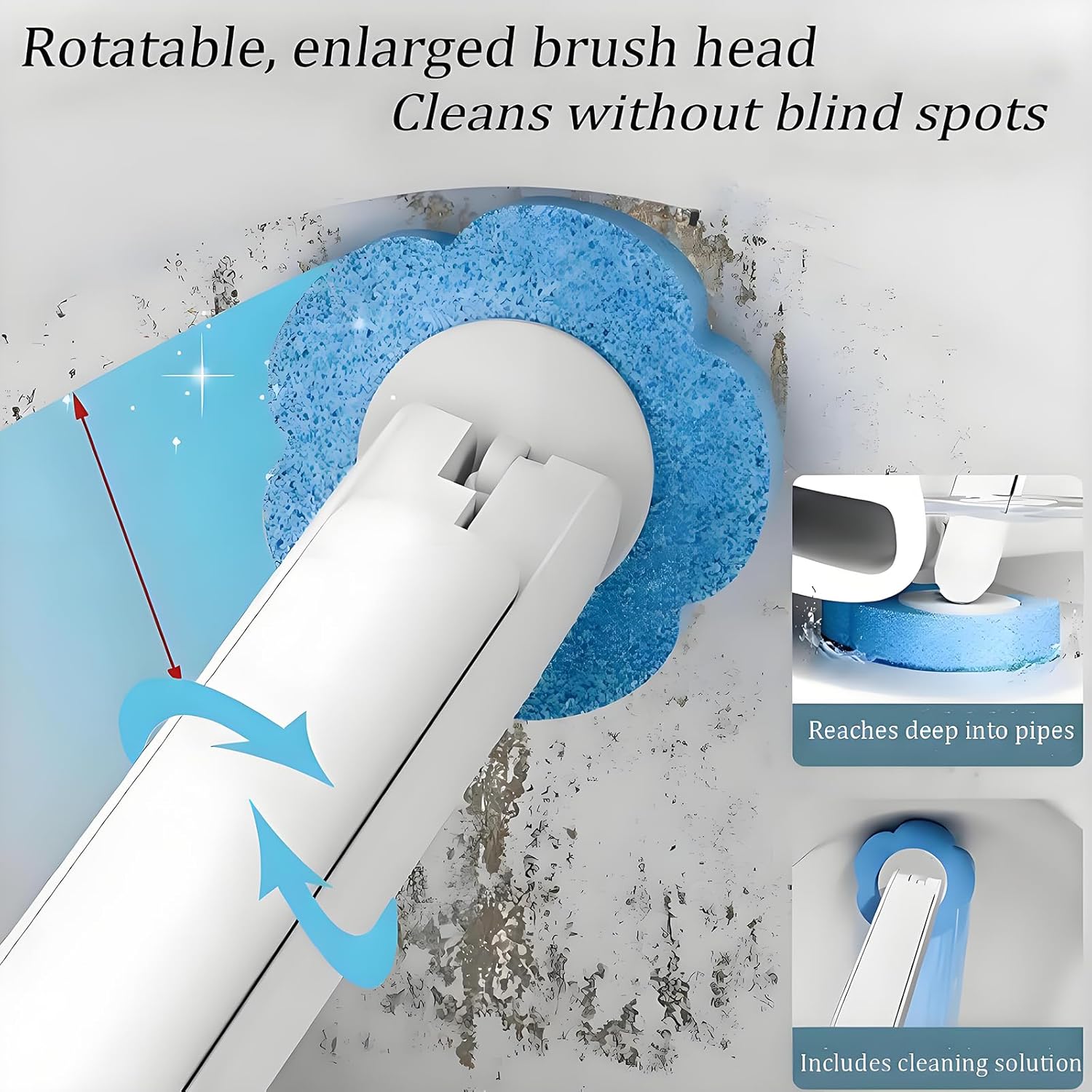 PSIL Disposable Brush with Holder & Refill Heads - Hygienic Sanitary Toilet Cleaner for Easy Cleaning, Streak-Free Fresh Bathroom, No Mess Disposable Toilet Bowl (1, Refill (36 pcs))