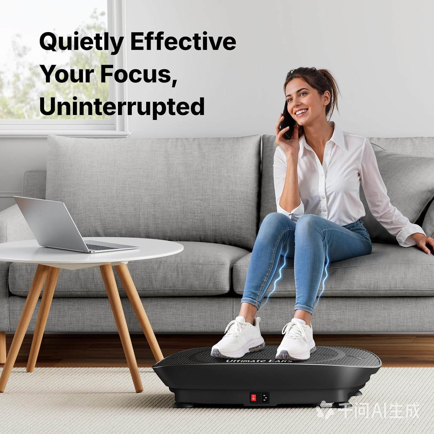 Ultimate Ears Vibration Plate Exercise Machine, Curved Vibration Plate for Lymphatic Drainage Weight Loss, Vibrating Plate with Real-Time Calorie Tracking on LED Display, Workout Equipment for Home Women Men